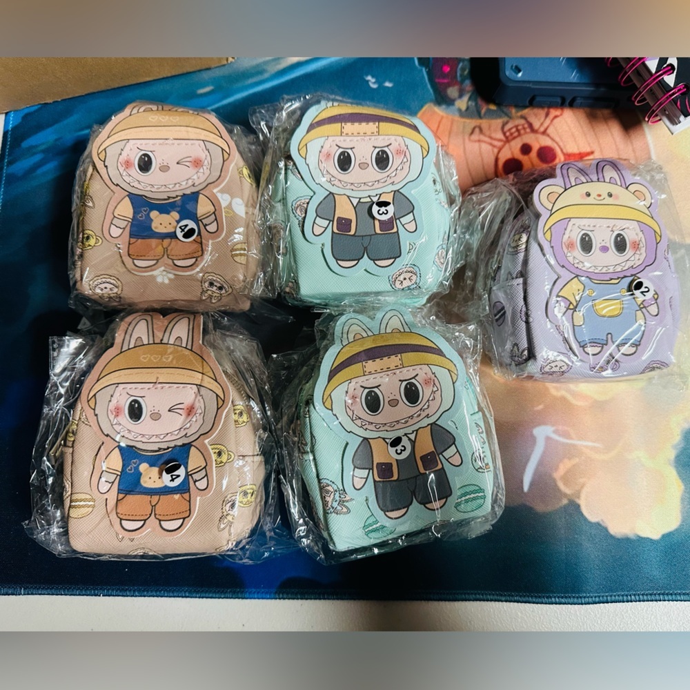 Labubu character tiny backpack keychains